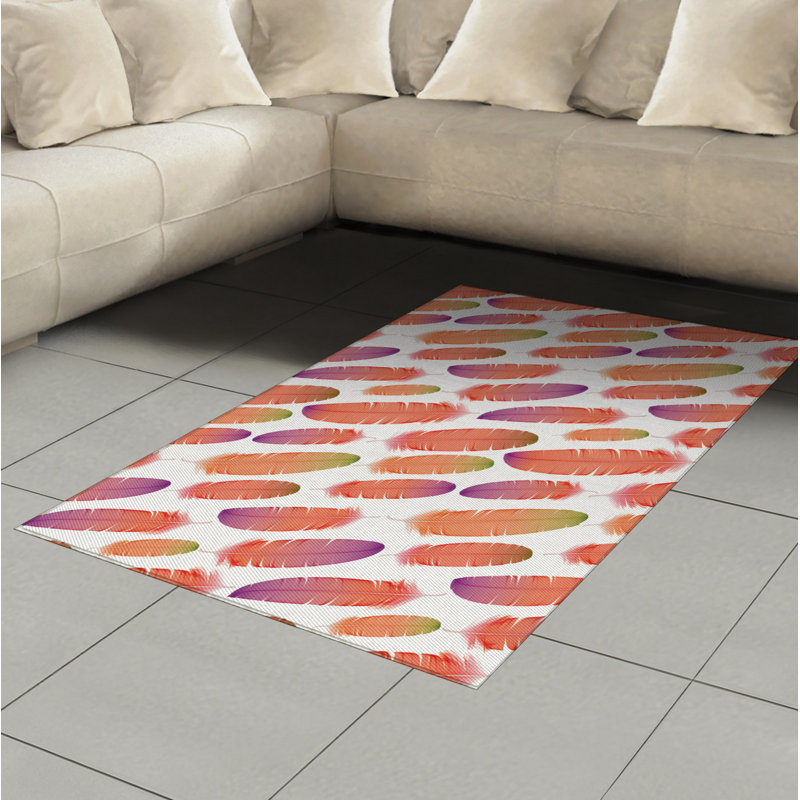 East Urban Home Flatweave Coral Rug Wayfair
